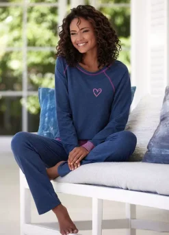 Vivance Dreams Contrast Trim Pyjamas -Buffalo Fashion Shop Vivance Dreams Contrast Trim Pyjamas32145639FRSP W01