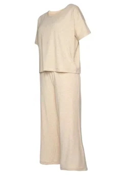 Vivance Dreams Cropped Wide Leg Pyjamas -Buffalo Fashion Shop Vivance Dreams Cropped Wide Leg Pyjamas75006843FRSC W02