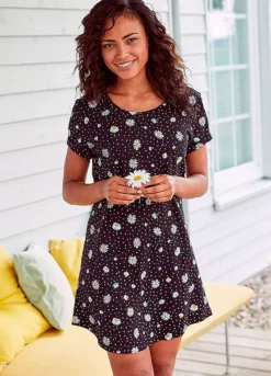 Vivance Dreams Daisy Print Nightgown 9 Vivance Dreams Daisy Print Nightgown -Buffalo Fashion Shop Vivance Dreams Daisy Print Nightgown76467122FRSP W01