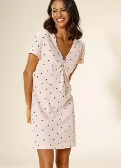 Vivance Dreams Heart Print Nightgown -Buffalo Fashion Shop Vivance Dreams Heart Print Nightgown66233949FRSP W02
