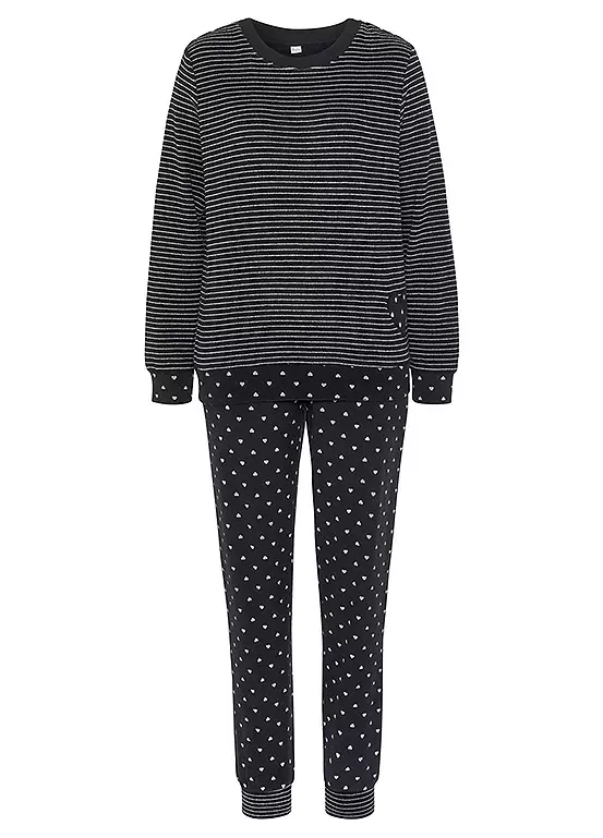 Vivance Dreams Heart Print Stripe Pyjamas 4 Vivance Dreams Heart Print Stripe Pyjamas - Image 2