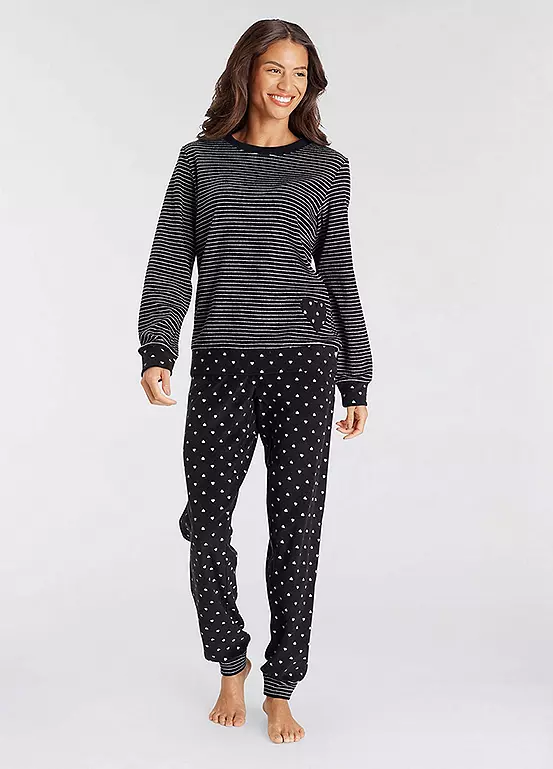 Vivance Dreams Heart Print Stripe Pyjamas 3 Vivance Dreams Heart Print Stripe Pyjamas