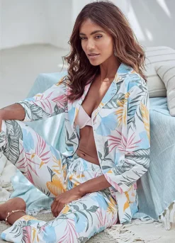 Vivance Dreams Leaf Print Pyjamas -Buffalo Fashion Shop Vivance Dreams Leaf Print Pyjamas69524956FRSP W02