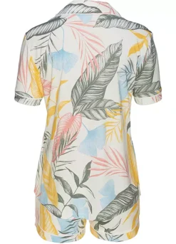 Vivance Dreams Leaf Print Shorty Pyjamas -Buffalo Fashion Shop Vivance Dreams Leaf Print Shorty Pyjamas85595528FRSC W01