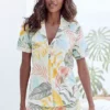 Vivance Dreams Leaf Print Shorty Pyjamas -Buffalo Fashion Shop Vivance Dreams Leaf Print Shorty Pyjamas85595528FRSP