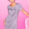 Vivance Dreams Long Nightie With Heart Print -Buffalo Fashion Shop Vivance Dreams Long Nightie with Heart Print79683047FRSP