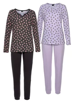 Vivance Dreams Pack Of 2 Star Print Pyjamas -Buffalo Fashion Shop Vivance Dreams Pack of 2 Star Print Pyjamas88843156FRSC