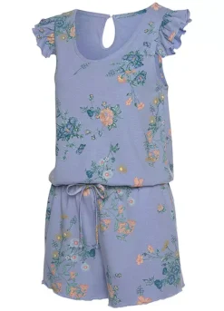 Vivance Dreams Ruffle Short Sleeve Pyjama Playsuit -Buffalo Fashion Shop Vivance Dreams Ruffle Short Sleeve Pyjama Playsuit64717668FRSC W02