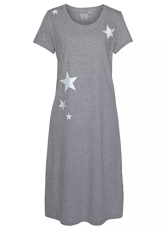 Vivance Dreams Star Print Jersey Nightie 4 Vivance Dreams Star Print Jersey Nightie - Image 2