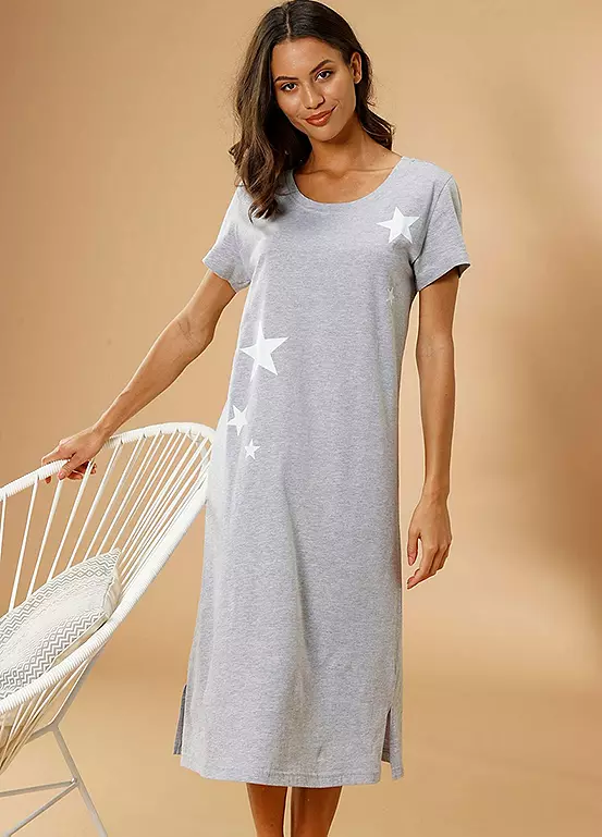 Vivance Dreams Star Print Jersey Nightie 3 Vivance Dreams Star Print Jersey Nightie