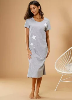 Vivance Dreams Star Print Jersey Nightie 10 Vivance Dreams Star Print Jersey Nightie -Buffalo Fashion Shop Vivance Dreams Star Print Jersey Nightie11248122FRSP W02