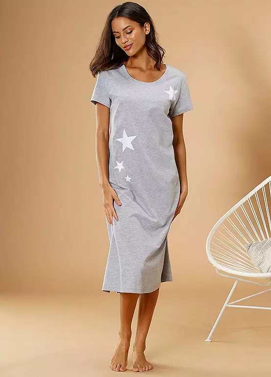 Vivance Dreams Star Print Jersey Nightie 6 Vivance Dreams Star Print Jersey Nightie - Image 4