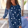 Vivance Dreams Star Print Nightgown 2 Vivance Dreams Star Print Nightgown -Buffalo Fashion Shop Vivance Dreams Star Print Nightgown33403916FRSP