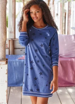 Vivance Dreams Star Print Nightgown -Buffalo Fashion Shop Vivance Dreams Star Print Nightgown33403916FRSP W01