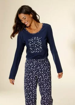 Vivance Dreams Star Print Pyjamas -Buffalo Fashion Shop Vivance Dreams Star Print Pyjamas23805216FRSP W01