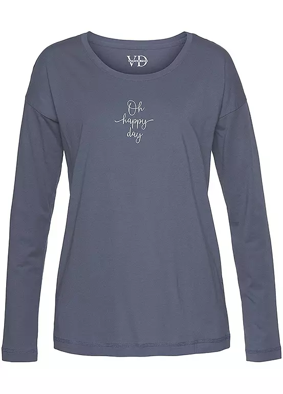 Vivance Dreams Statement Print Pyjama Top 4 Vivance Dreams Statement Print Pyjama Top - Image 2