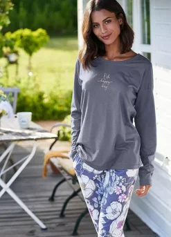 Vivance Dreams Statement Print Pyjama Top 9 Vivance Dreams Statement Print Pyjama Top -Buffalo Fashion Shop Vivance Dreams Statement Print Pyjama Top69935929FRSP W01