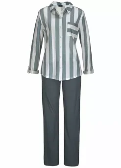 Vivance Dreams Striped Pyjama Set -Buffalo Fashion Shop Vivance Dreams Striped Pyjama Set22594834FRSC