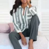 Vivance Dreams Striped Pyjama Set -Buffalo Fashion Shop Vivance Dreams Striped Pyjama Set22594834FRSP