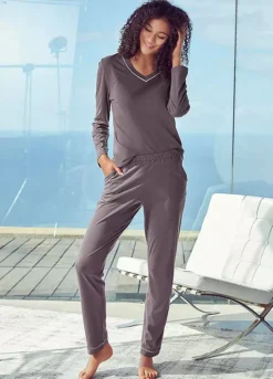 Vivance Dreams V-Neck Pyjamas -Buffalo Fashion Shop Vivance Dreams V Neck Pyjamas31953958FRSP