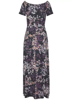 Vivance Floral Bardot Maxi Dress -Buffalo Fashion Shop Vivance Floral Bardot Maxi Dress69329813FRSC W01