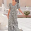 Vivance Floral Maxi Dress 1 Vivance Floral Maxi Dress -Buffalo Fashion Shop Vivance Floral Maxi Dress15186455FRSP