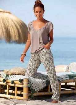 Vivance Floral Print Jersey Pants -Buffalo Fashion Shop Vivance Floral Print Jersey Pants69124800FRSP W02