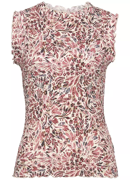 Vivance Floral Print Sleeveless Blouse 4 Vivance Floral Print Sleeveless Blouse - Image 2