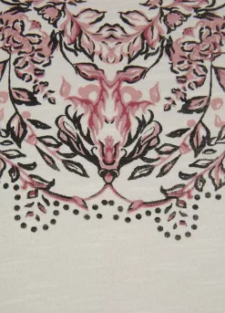 Vivance Floral Print T-Shirt -Buffalo Fashion Shop Vivance Floral Print T Shirt43427359FRSC W02