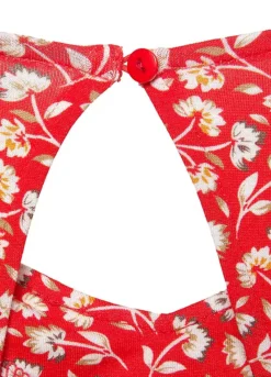 Vivance Floral Printed Beach Dress -Buffalo Fashion Shop Vivance Floral Printed Beach Dress18128729FRSC W02