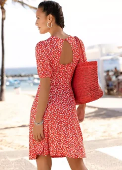 Vivance Floral Printed Beach Dress -Buffalo Fashion Shop Vivance Floral Printed Beach Dress18128729FRSP W01