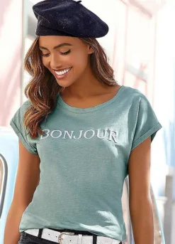 Vivance Front Print T-Shirt -Buffalo Fashion Shop Vivance Front Print T Shirt41308363FRSP