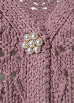 Vivance Openwork Knit Cardigan -Buffalo Fashion Shop Vivance Openwork Knit Cardigan37081317FRSC W02