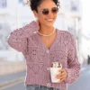 Vivance Openwork Knit Cardigan -Buffalo Fashion Shop Vivance Openwork Knit Cardigan37081317FRSP