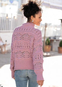 Vivance Openwork Sweater -Buffalo Fashion Shop Vivance Openwork Sweater89952945FRSP W01