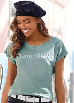 Vivance Pack Of 2 ’Bonjour’ T-Shirts -Buffalo Fashion Shop Vivance Pack of 2 Bonjour T Shirts20821702FRSP W02