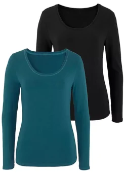 Vivance Pack Of 2 Long Sleeve T-Shirts -Buffalo Fashion Shop Vivance Pack of 2 Long Sleeve T Shirts128252FRSC