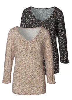 Vivance Pack Of 2 Three-Quarter Sleeve Tops