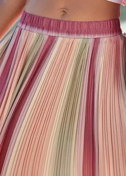 Vivance Pleated Midi Skirt -Buffalo Fashion Shop Vivance Pleated Midi Skirt67079649FRSP W02