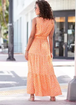 Vivance Printed Sleeveless Maxi Dress 9 Vivance Printed Sleeveless Maxi Dress -Buffalo Fashion Shop Vivance Printed Sleeveless Maxi Dress54517949FRSP W01