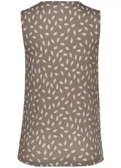 Vivance Printed V-Neck Sleeveless Vest Top -Buffalo Fashion Shop Vivance Printed V Neck Sleeveless Vest Top42451711FRSC W01
