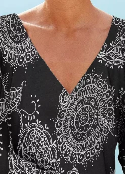 Vivance Quarter Sleeve Top 9 Vivance Quarter Sleeve Top -Buffalo Fashion Shop Vivance Quarter Sleeve Top87191748FRSP W01