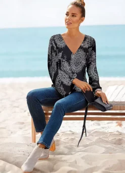 Vivance Quarter Sleeve Top 10 Vivance Quarter Sleeve Top -Buffalo Fashion Shop Vivance Quarter Sleeve Top87191748FRSP W02