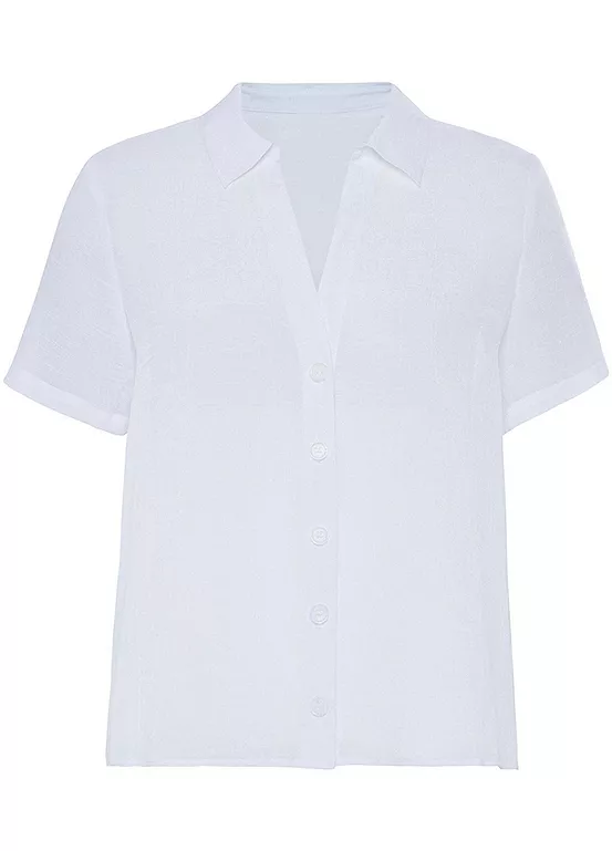 Vivance Short Sleeve V-Neck Blouse 4 Vivance Short Sleeve V-Neck Blouse - Image 2