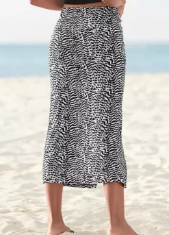 Vivance Side Ruffle Midi Skirt -Buffalo Fashion Shop Vivance Side Ruffle Midi Skirt52981769FRSP W01