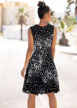 Vivance Spotted Jersey Dress -Buffalo Fashion Shop Vivance Spotted Jersey Dress39856929FRSP W01