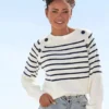 Vivance Stripe Long Sleeve Jumper -Buffalo Fashion Shop Vivance Stripe Long Sleeve Jumper48151552FRSP