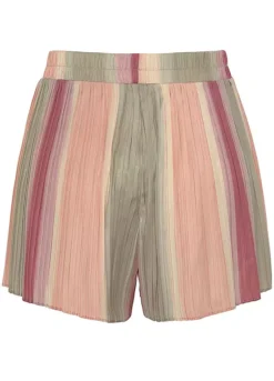 Vivance Striped Pleated Shorts -Buffalo Fashion Shop Vivance Striped Pleated Shorts67917057FRSC W01