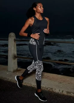 Active By LASCANA Reflective Print Racerback Running Top -Buffalo Fashion Shop active by LASCANA Reflective Print Racerback Running Top46748843FRSP W01