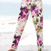 Beachtime Floral Print Jersey Pants -Buffalo Fashion Shop beachtime Floral Print Jersey Pants86669052FRSP